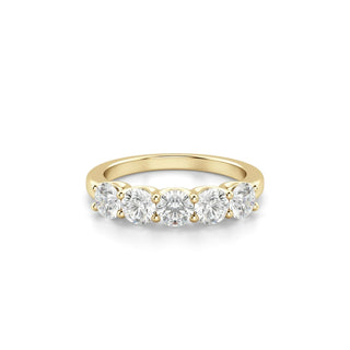 14K GOLD LAB GROWN DIAMOND BAND 5 STONE (1.00TCW-2.50TCW)