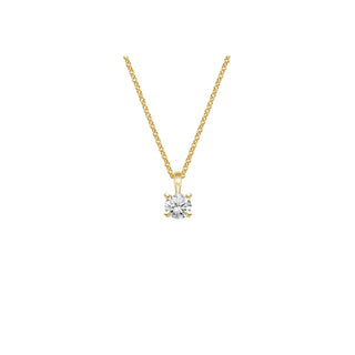 14K Gold Lab Grown Round Diamond Solitaire Pendant Necklace Bail Setting (1.00TCW-5.00TCW)