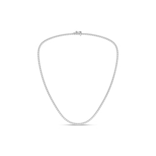 14K GOLD FOUR PRONG LAB GROWN DIAMOND TENNIS NECKLACE 5.00CT
