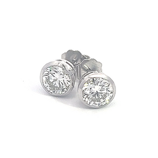14K GOLD LAB GROWN DIAMOND BEZEL SET PUSHBACK STUD EARRINGS (0.50TCW - 3.00TCW)