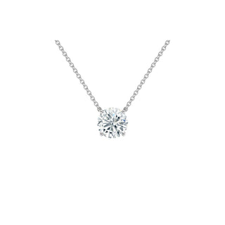 14K Gold Lab Grown Round Diamond Solitaire Pendant Necklace Prong Setting (1.00TCW-5.00TCW)