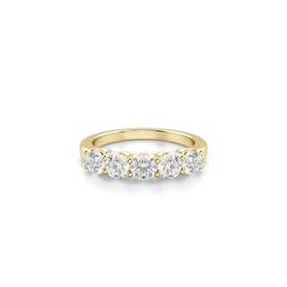 14K GOLD LAB GROWN DIAMOND BAND 5 STONE (1.00TCW-2.50TCW)