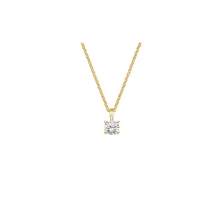 14K Gold Lab Grown Round Diamond Solitaire Pendant Necklace Bail Setting (1.00TCW-5.00TCW)