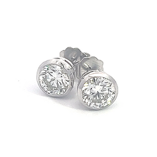 14K GOLD LAB GROWN DIAMOND BEZEL SET PUSHBACK STUD EARRINGS (0.50TCW - 3.00TCW)