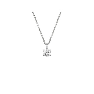 14K Gold Lab Grown Round Diamond Solitaire Pendant Necklace Bail Setting (1.00TCW-5.00TCW)