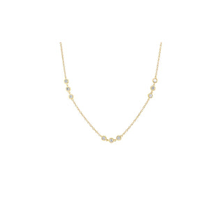 14K GOLD LAB GROWN DIAMONDS BY THE YARD NECKLACE FANCY 3 STATIONS (3.00TCW-6.00TCW)