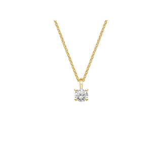 14K Gold Lab Grown Round Diamond Solitaire Pendant Necklace Bail Setting (1.00TCW-5.00TCW)