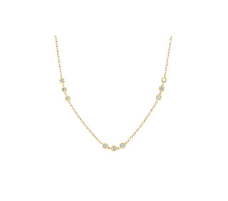 14K GOLD LAB GROWN DIAMONDS BY THE YARD NECKLACE FANCY 3 STATIONS (3.00TCW-6.00TCW)