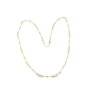 14K GOLD LAB GROWN DIAMONDS BY THE YARD NECKLACE FANCY 4 STATIONS (4.00TCW-6.00TCW)