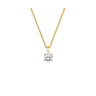 14K Gold Lab Grown Round Diamond Solitaire Pendant Necklace Bail Setting (1.00TCW-5.00TCW)