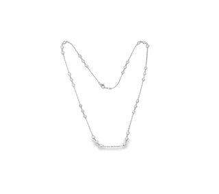 14K GOLD LAB GROWN DIAMONDS BY THE YARD NECKLACE FANCY 3 STATIONS (3.00TCW-6.00TCW)