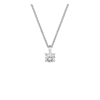14K Gold Lab Grown Round Diamond Solitaire Pendant Necklace Bail Setting (1.00TCW-5.00TCW)
