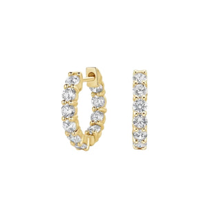 14K GOLD LAB  GROWN DIAMOND INSIDE OUTSIDE WIDE HOOPS (4.00TCW-7.00TCW)