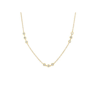 14K GOLD LAB GROWN DIAMONDS BY THE YARD NECKLACE FANCY 3 STATIONS (3.00TCW-6.00TCW)