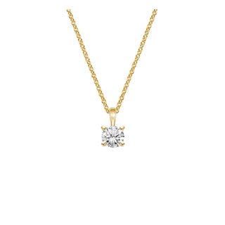 14K Gold Lab Grown Round Diamond Solitaire Pendant Necklace Bail Setting (1.00TCW-5.00TCW)