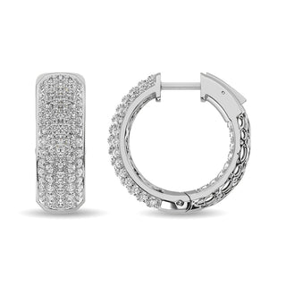 Diamond 3 1/8 Ct.tw Hoop Earrings in 14K White Gold