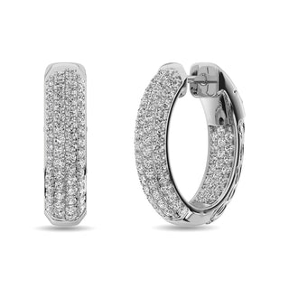 Diamond 2 1/6 Ct.tw Hoop Earrings in 14K White Gold
