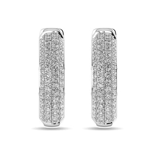 Diamond 2 1/6 Ct.tw Hoop Earrings in 14K White Gold
