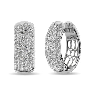 Diamond 3 1/10 Ct.tw Hoop Earrings in 14K White Gold