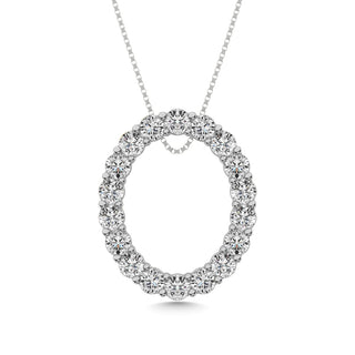 Diamond 2 Ct.tw Oval Shape Pendant in 14K White Gold
