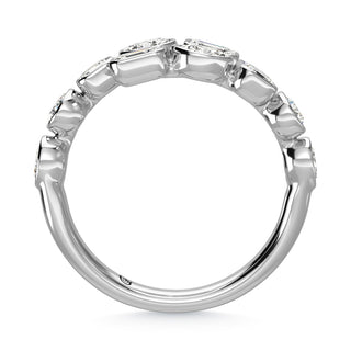 14K White Gold Diamond 1 3/8 Ct.Tw. Fancy Cut Fashion Ring