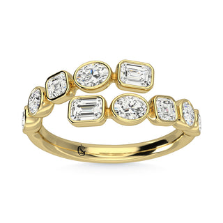14K Yellow Gold Diamond 1 3/8 Ct.Tw. Fancy Cut Fashion Ring
