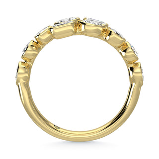 14K Yellow Gold Diamond 1 3/8 Ct.Tw. Fancy Cut Fashion Ring