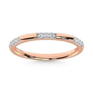 14K Rose Gold  Diamond 1/10 Ct.Tw. Stackable Band