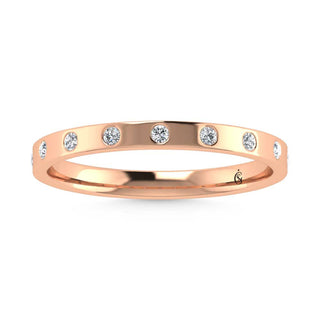 14K Rose Gold  Diamond 1/10 Ct.Tw. Stackable Band
