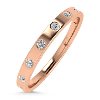 14K Rose Gold  Diamond 1/10 Ct.Tw. Stackable Band