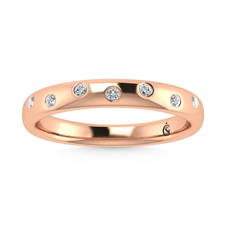 14K Rose Gold  Diamond 1/10 Ct.Tw. Stackable Band
