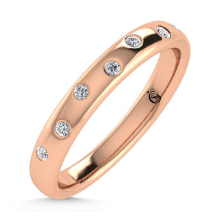 14K Rose Gold  Diamond 1/10 Ct.Tw. Stackable Band