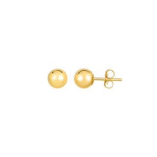 14K Gold Polished 6mm Post Earring