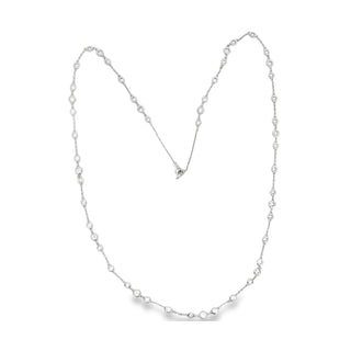14K GOLD LAB GROWN DIAMONDS BY THE YARD NECKLACE FANCY 4 STATIONS (4.00TCW-6.00TCW)