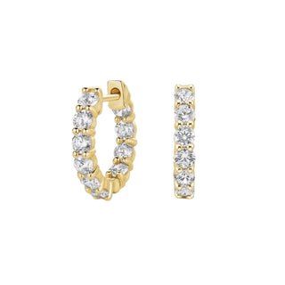 14K GOLD LAB  GROWN DIAMOND INSIDE OUTSIDE WIDE HOOPS (4.00TCW-7.00TCW)
