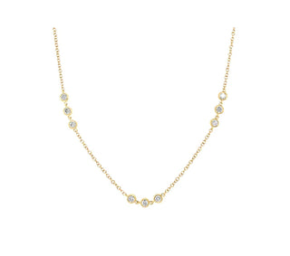 14K GOLD LAB GROWN DIAMONDS BY THE YARD NECKLACE FANCY 3 STATIONS (3.00TCW-6.00TCW)
