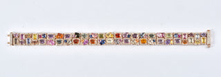 14K ROSE GOLD MULTI-SAPPHIRE BRACELET 26.00CT