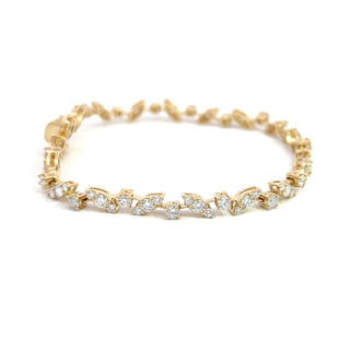 14K GOLD NATURAL DIAMOND BRACELET 3.9CT