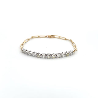14K DIAMOND PAPER CLIP BRACELET 1.50CT