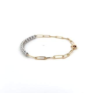 14K DIAMOND PAPER CLIP BRACELET 1.50CT