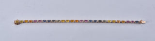 14K ROSE GOLD MULTI-SAPPHIRE BRACELET 6.75CT