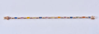 14K ROSE GOLD MULTI-SAPPHIRE & DIAMOND BRACELET 4.75CT