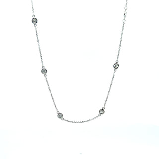 14K GOLD BEZEL BY THE YARD NECKLACE - 1.00 CT