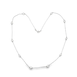 14K W/G GOLD BEZEL BY THE YARD NECKLACE 1.25 CTS