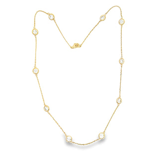 14K GOLD BEZEL BY THE YARD NECKLACE 5.25 CTS