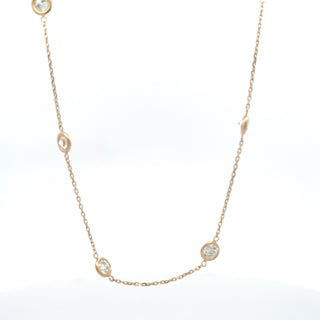 14K GOLD BEZEL BY THE YARD NECKLACE 5.25 CTS