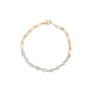 14K DIAMOND PAPERCLIP BRACELET 0.35 CT