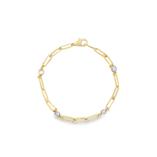 14K DIAMOND PAPERCLIP BRACELET 0.35 CT