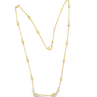 14K Y/G GOLD DIAMONDS BY THE YARD NECKLACE 0.75 CTS