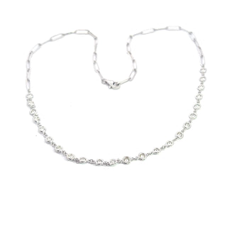 14K GOLD BEZEL BY THE YARD PAPERCLIP NECKLACE 1.50 CTS